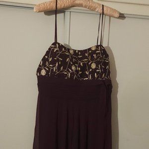 Vintage CLARA Burgundy Strap Dress